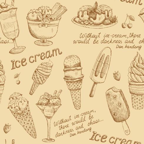 Ice cream vintage pattern vector