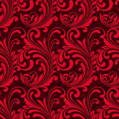 Bright red ornamental seamless pattern vector