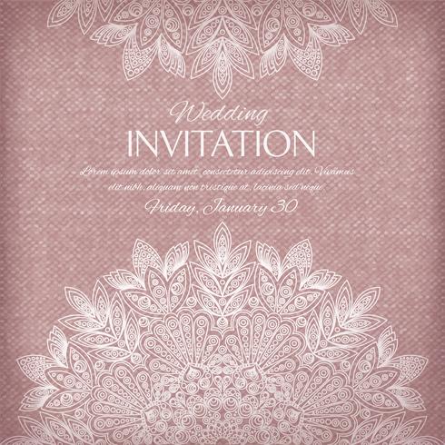 Ornamental invitation silver and pastel colors vector