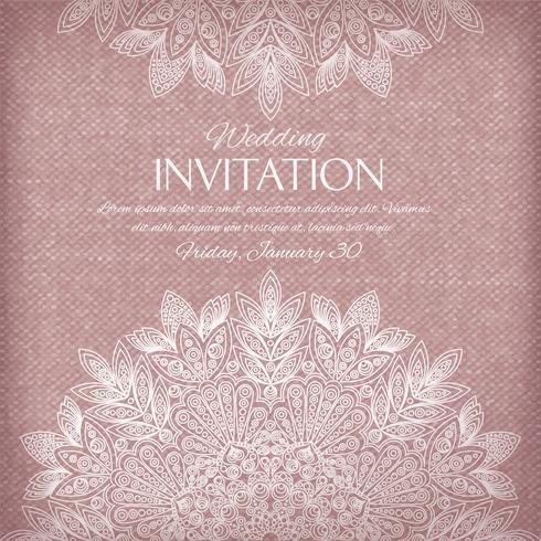 Invitación ornamental de plata y colores pastel. vector