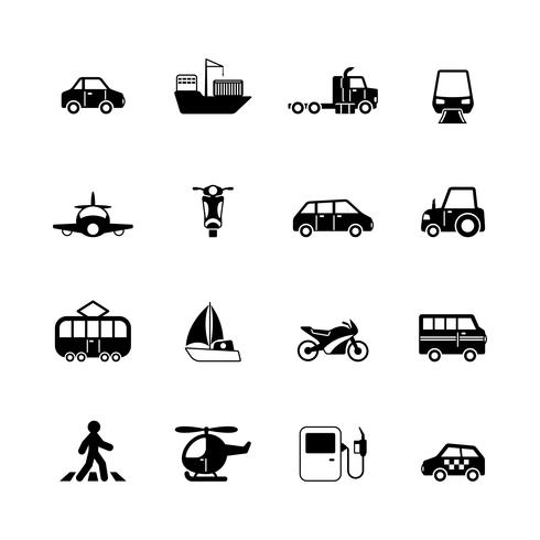 Colección de pictogramas de transporte. vector