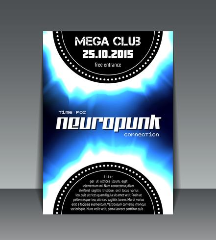 neuropunk party flyer vector