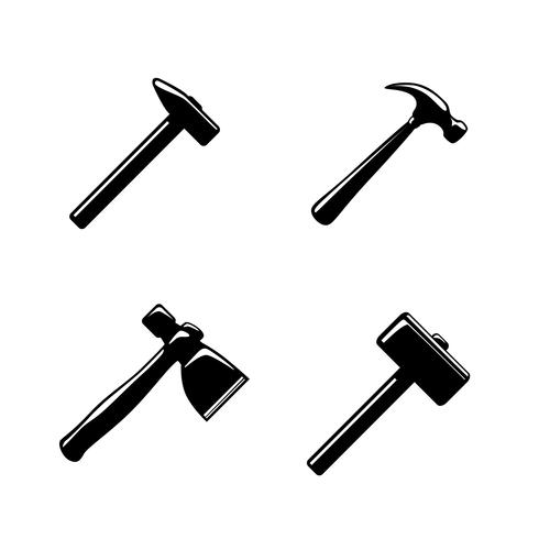 Hammer icons set vector