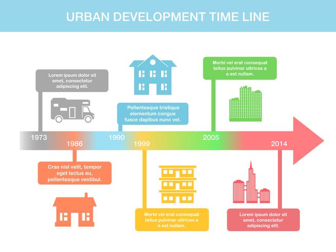 Infographic timeline elements with real estate vector