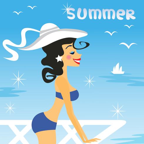 chica verano vector