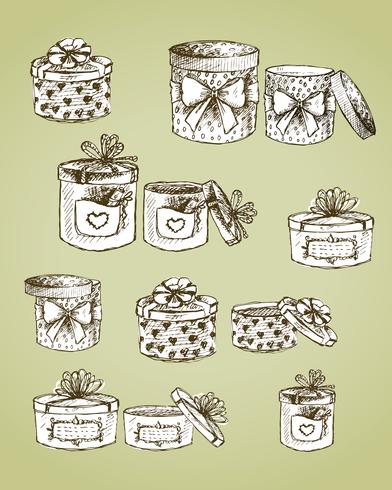 Set of gift present boxes vector