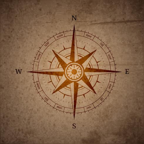 Retro navigation compass vector