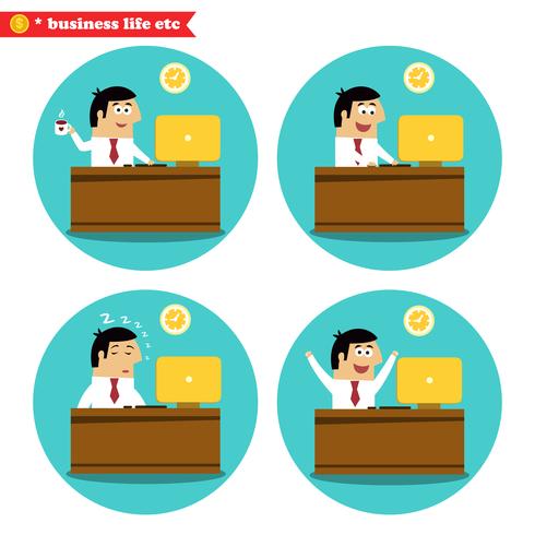 Office worker at the desk vector