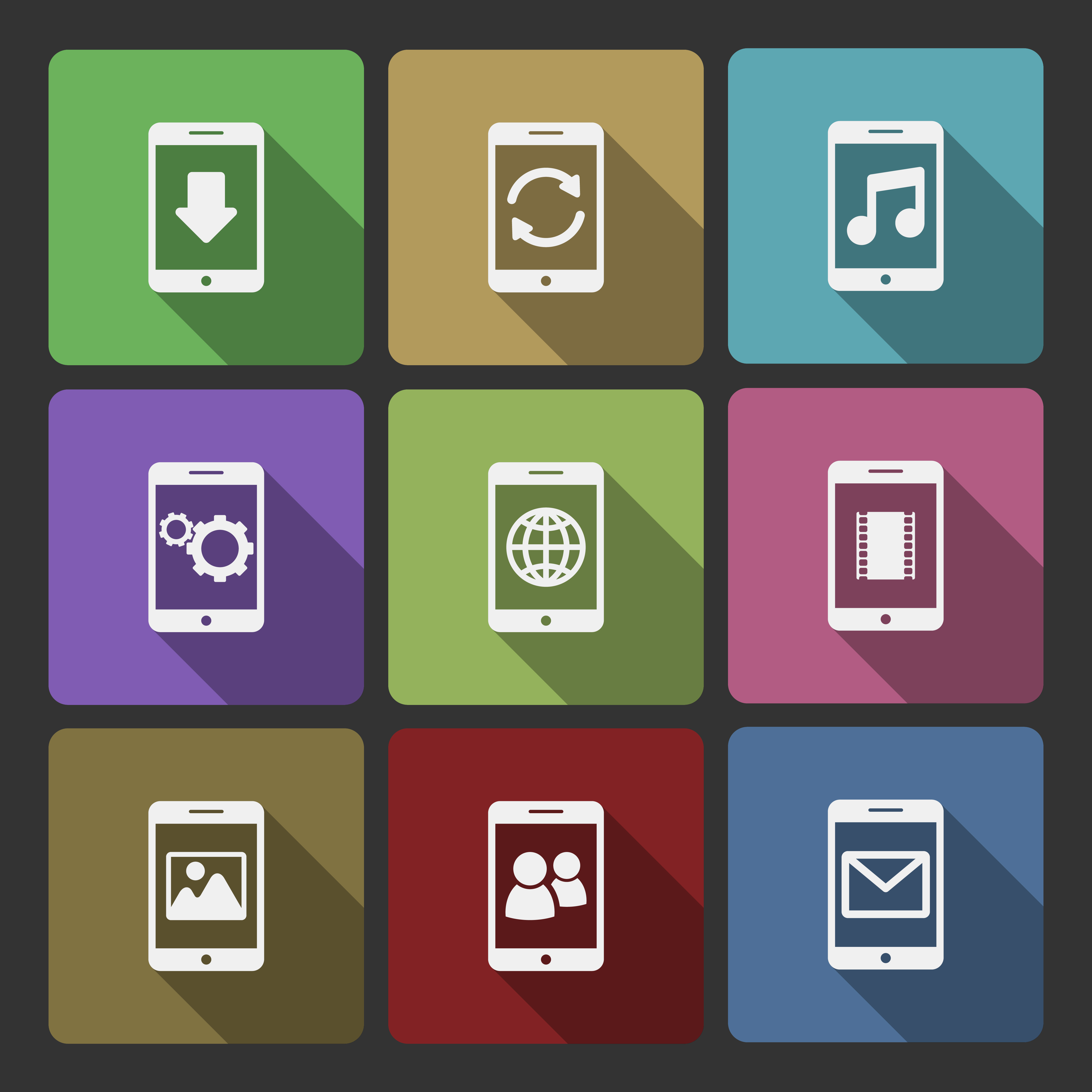 Mobile devices UI design set, squared shadows 429609 Vector Art at Vecteezy