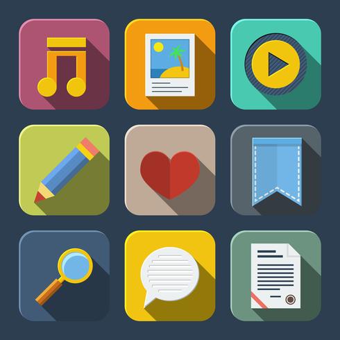 Pack de iconos de medios vector