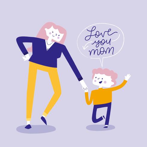 Mom And Child  vector