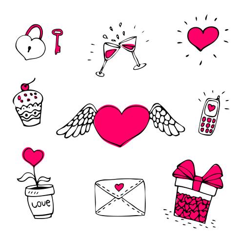 Conjunto de iconos de amor vector