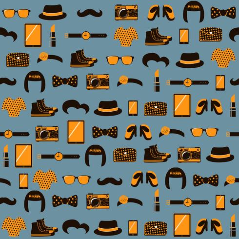 Hipster seamless pattern vector