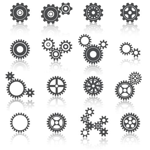 Cogs Wheels and Gears Icons Set vector