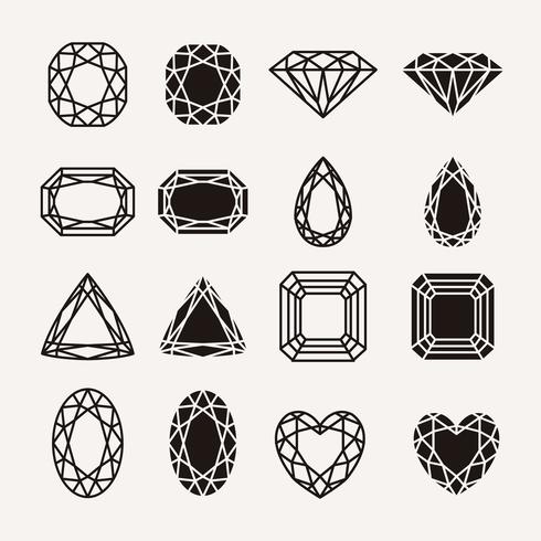 diamond icons vector