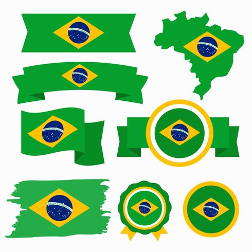 Bandera brasileña clip art vectorial vector