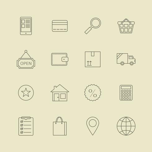 Navigation buttons for online internet store vector