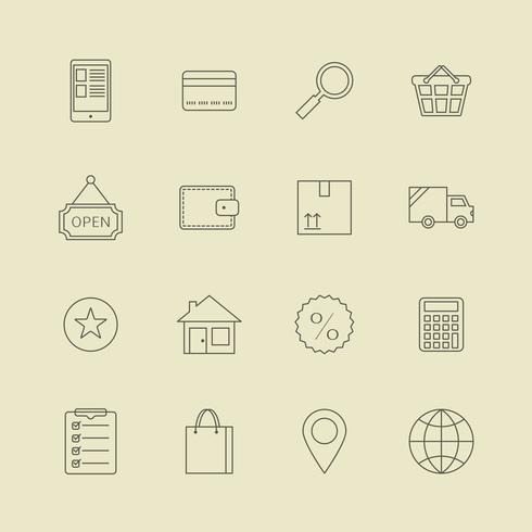 Navigation buttons for online internet store vector