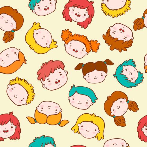 Doodle niños de fondo vector