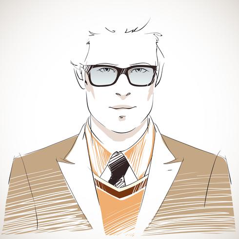 Handsome young businessman portrait vector