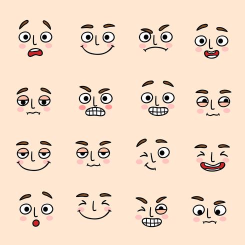 Facial mood expression icons set 429819 Vector Art at Vecteezy