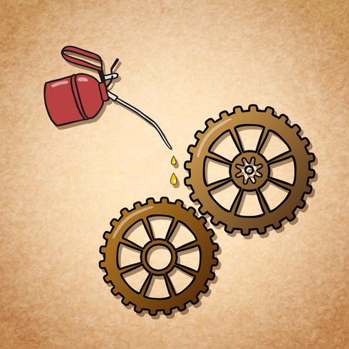 Smoothly spinning gears symbol vector