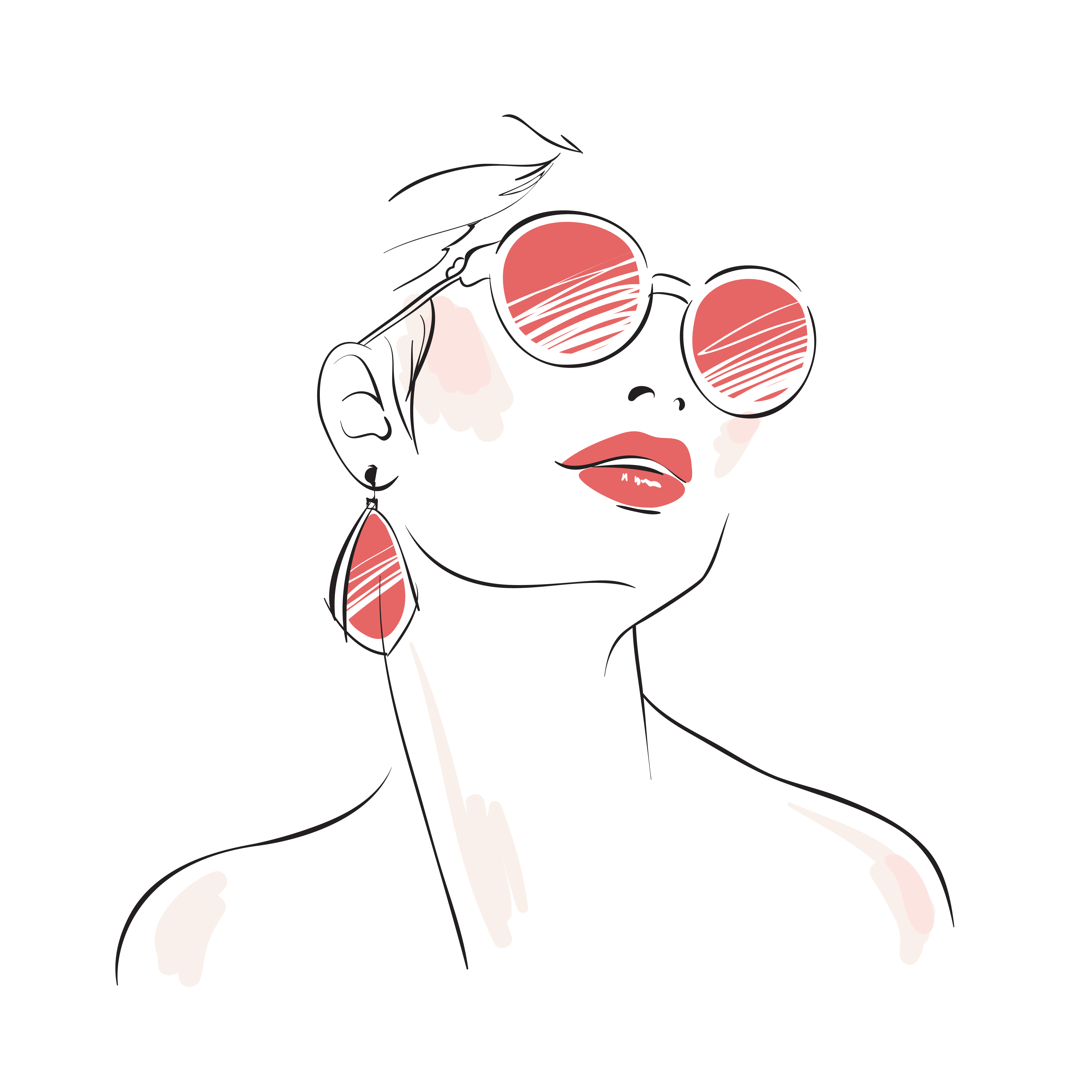 Download Expressive woman portrait with sunglasses 429843 Vector ...