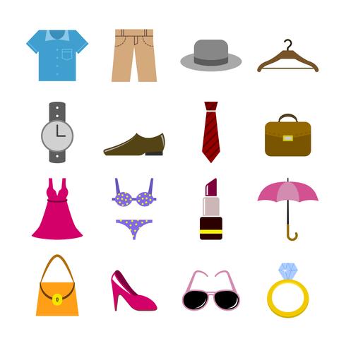 Collection of clothes accessories vector