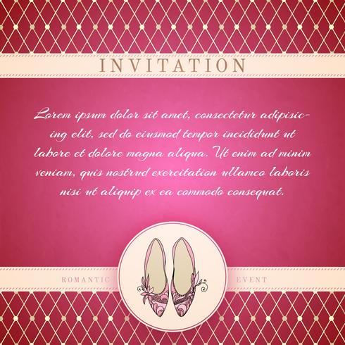 Cinderella princess invitation template vector