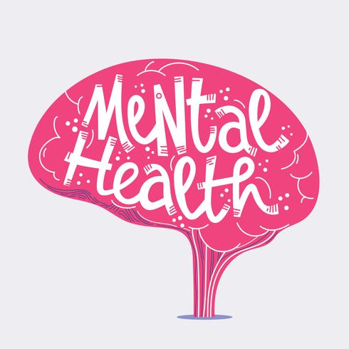 Mental Health Lettering  vector