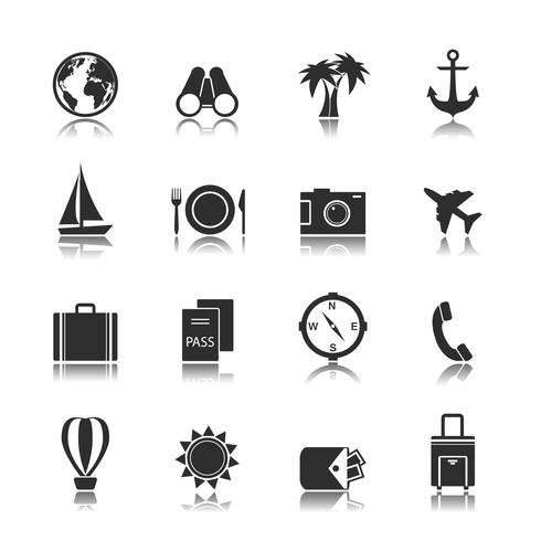 Tourism travel interface elements vector