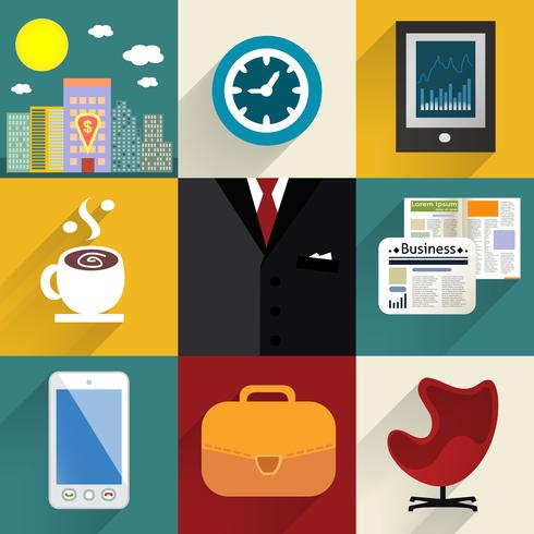 Business set of generic icons vector