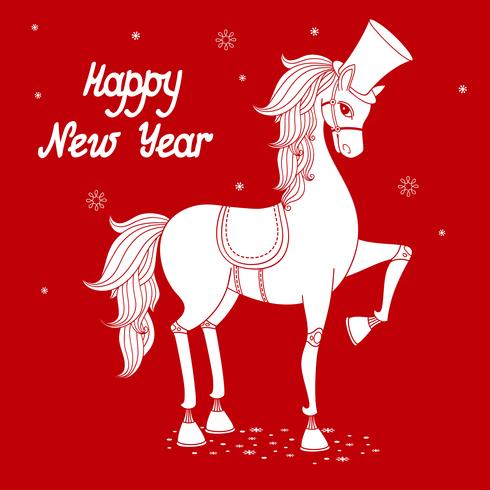 year of horse 2 vector