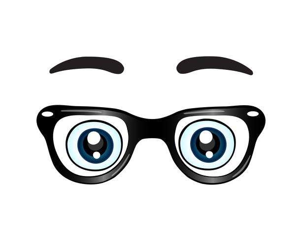 Icono de gafas con ojos vector