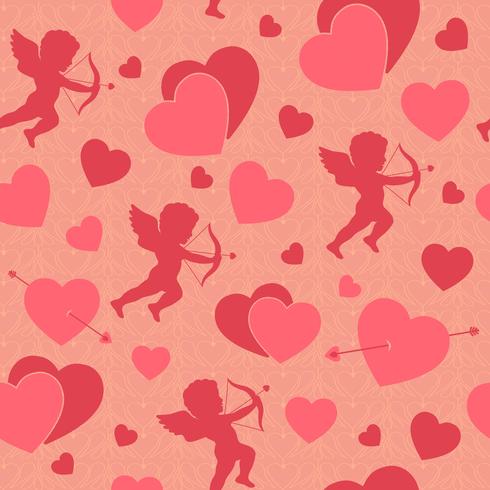 Día de San Valentín sin fisuras patrón romántico vector