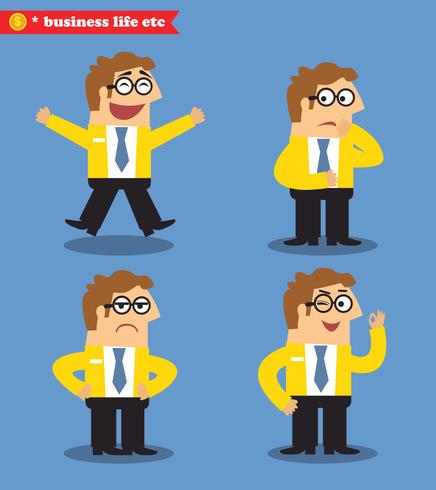 Office emotions poses vector