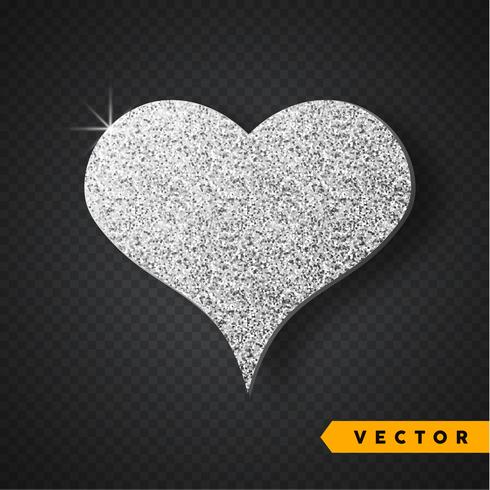 Vector plata brilla corazón