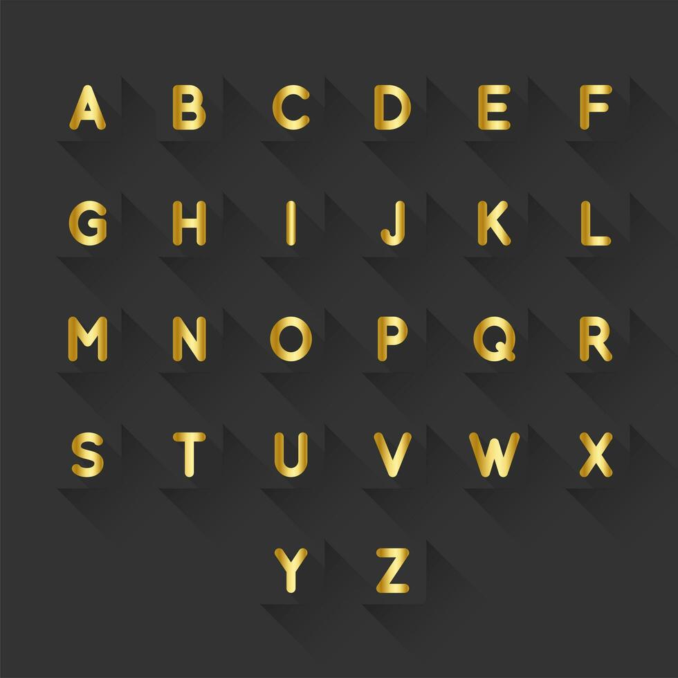 Letras del alfabeto de oro vector