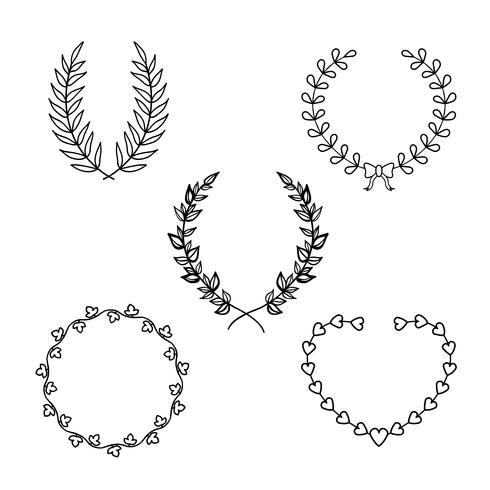 Calligraphic wreath vector