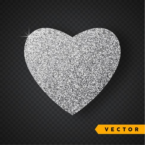 Vector Silver sparkles heart