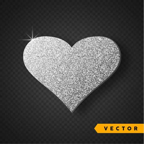 Vector plata brilla corazón