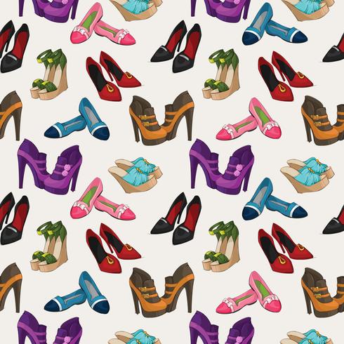 Patrón de zapatos de moda de mujer perfecta vector