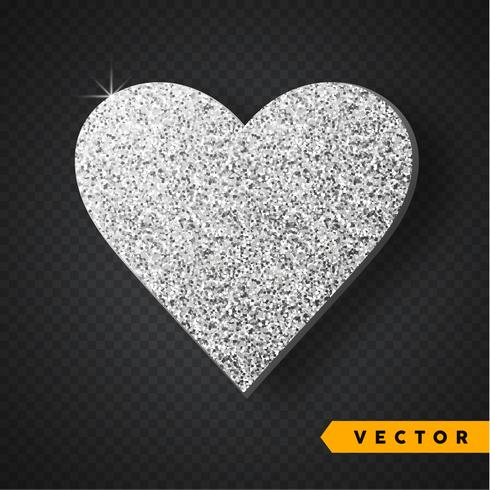 Vector plata brilla corazón