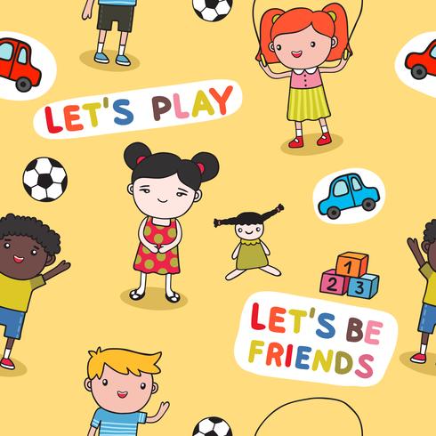 Seamless kids background vector