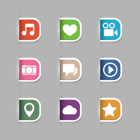 Colección de pictogramas de redes sociales. vector