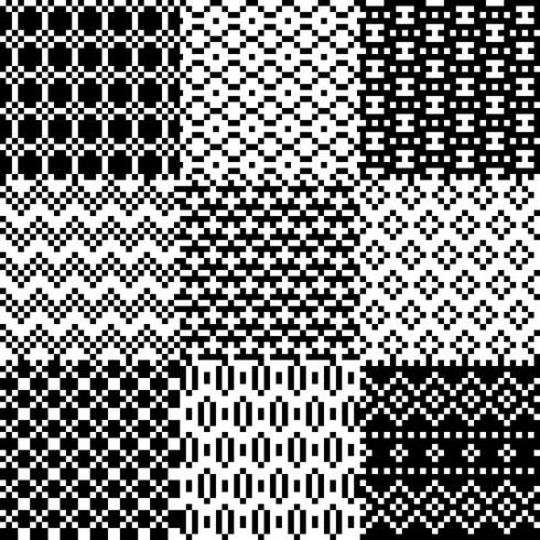 Seamless pixel patterns set vector