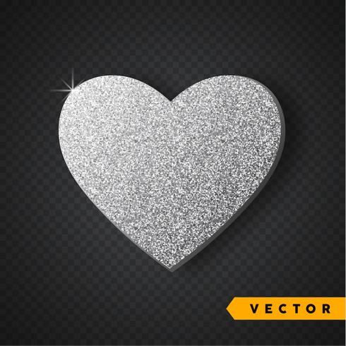 Vector plata brilla corazón