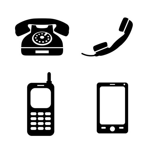 Collection of phone icons vector