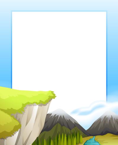 Border design with mountains view vector