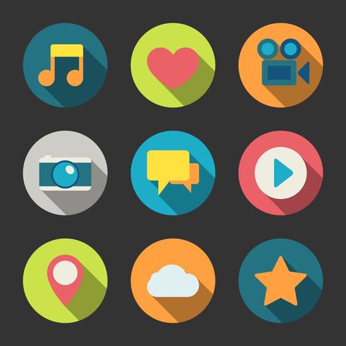 Social media icons set for blogging vector